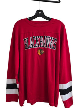 Men's Chicago Blackhawks NHL Jersey Shirt Size L Red Black